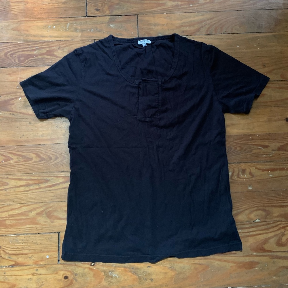 Hyden Yoo Black cotton Henley